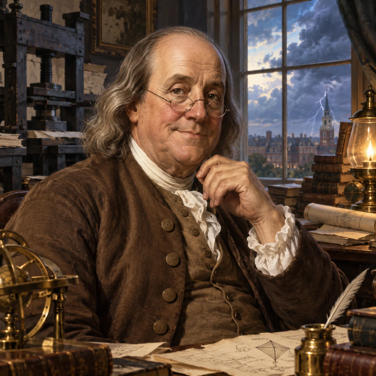 Interpretive portrait of Benjamin Franklin