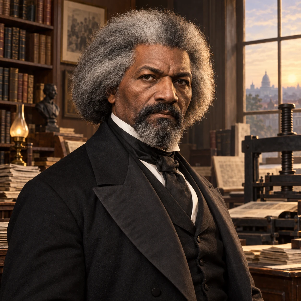 Interpretive portrait of Frederick Douglass
