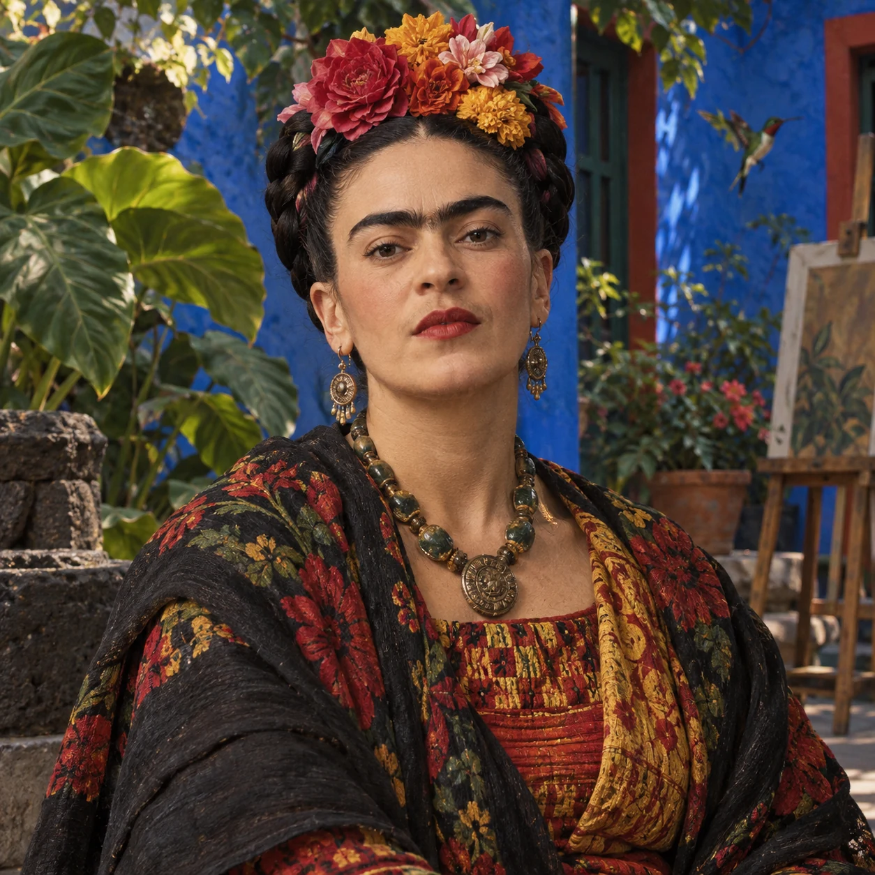 Interpretive portrait of Frida Kahlo