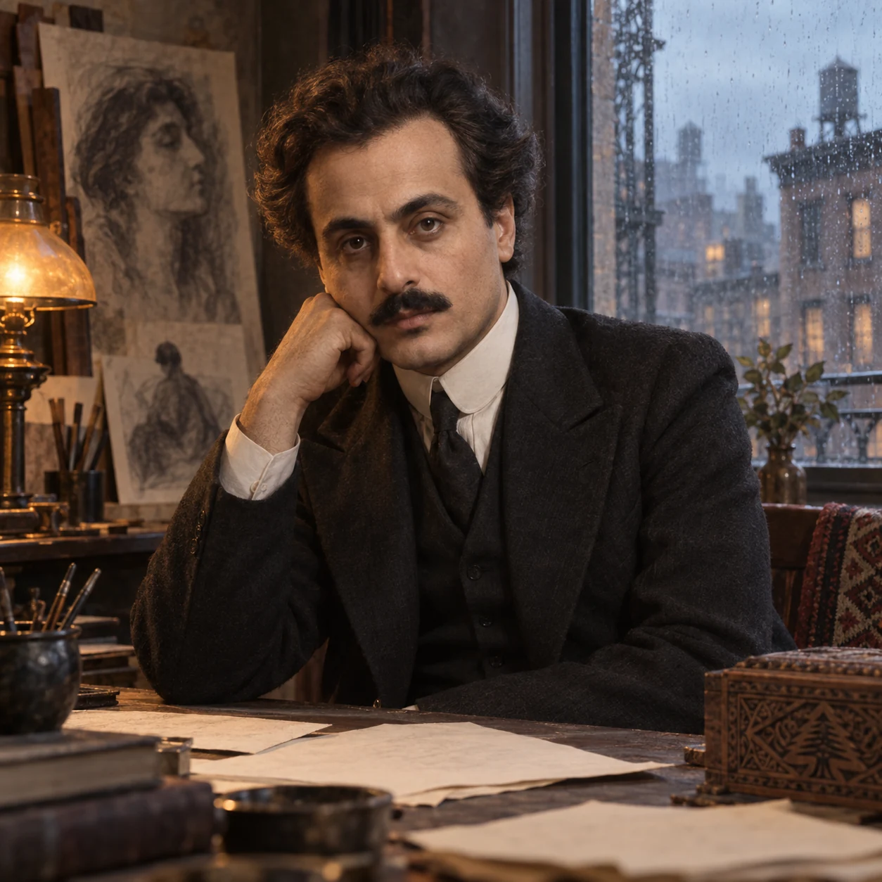 Interpretive portrait of Khalil Gibran