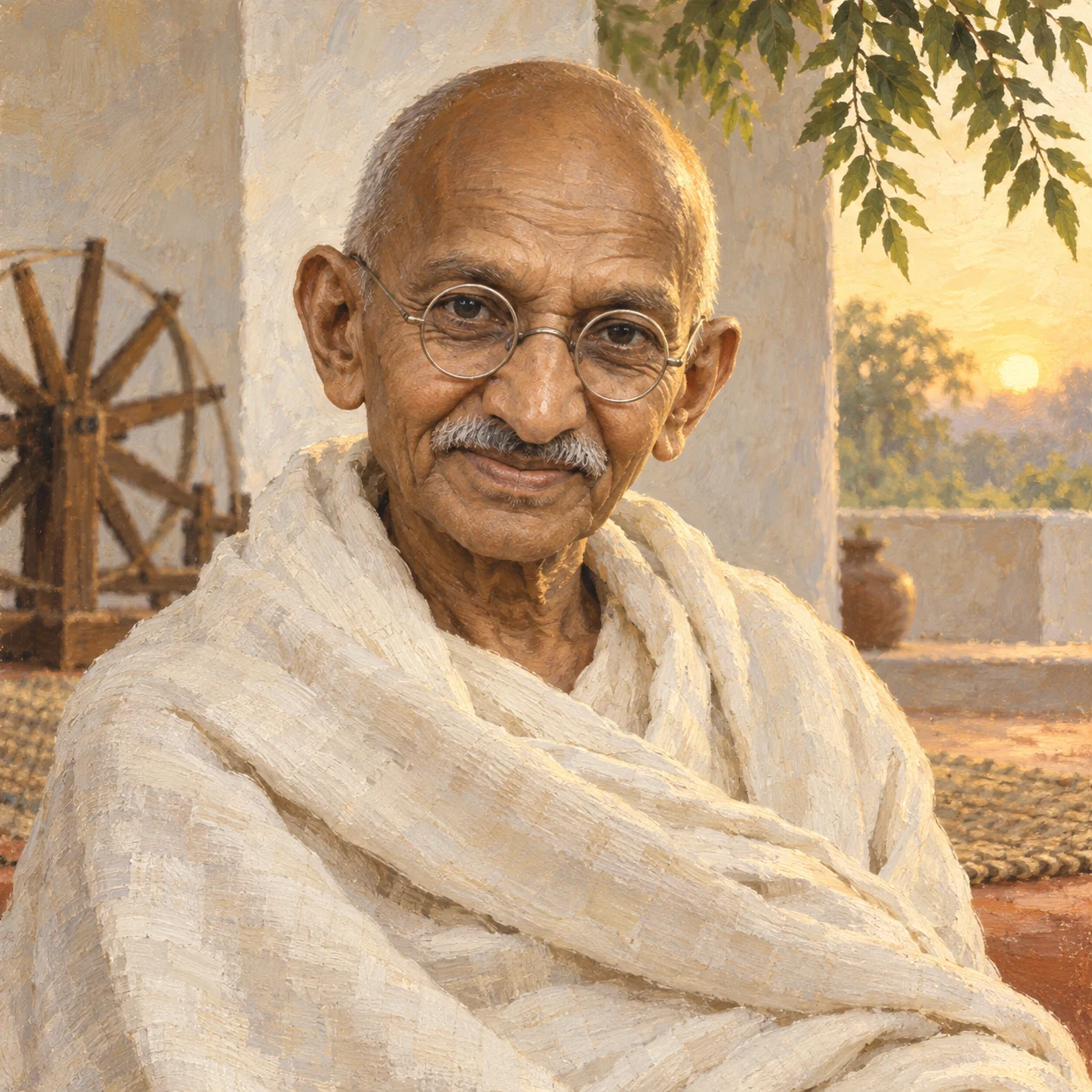 Interpretive portrait of Mahatma Gandhi