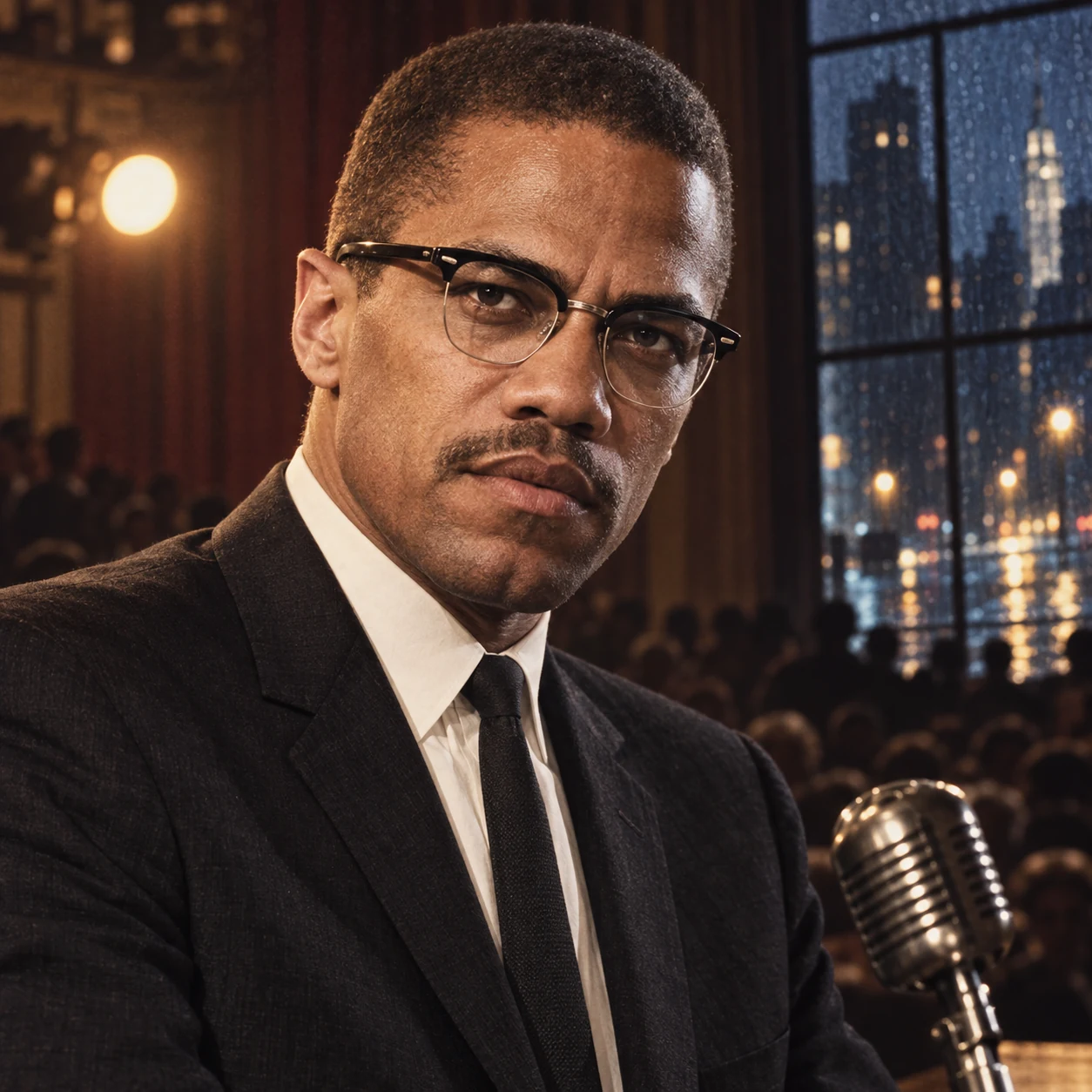 Interpretive portrait of Malcolm X