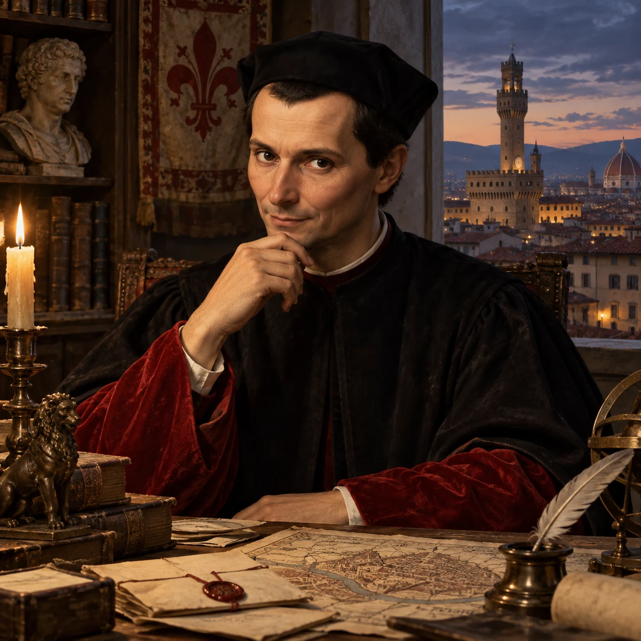 Interpretive portrait of Niccolò Machiavelli