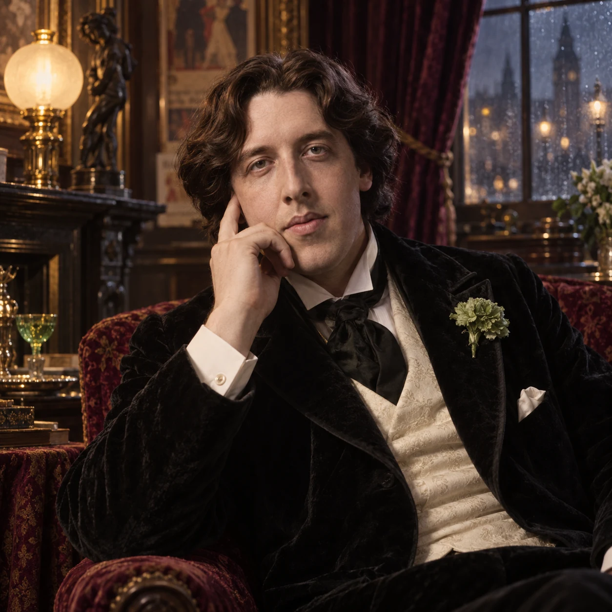 Interpretive portrait of Oscar Wilde
