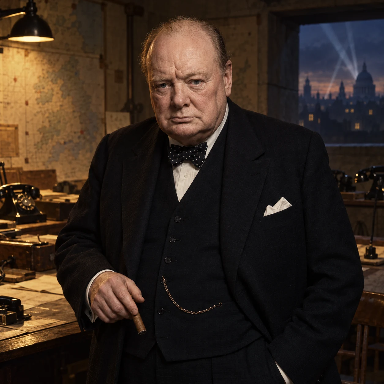 Interpretive portrait of Winston Churchill
